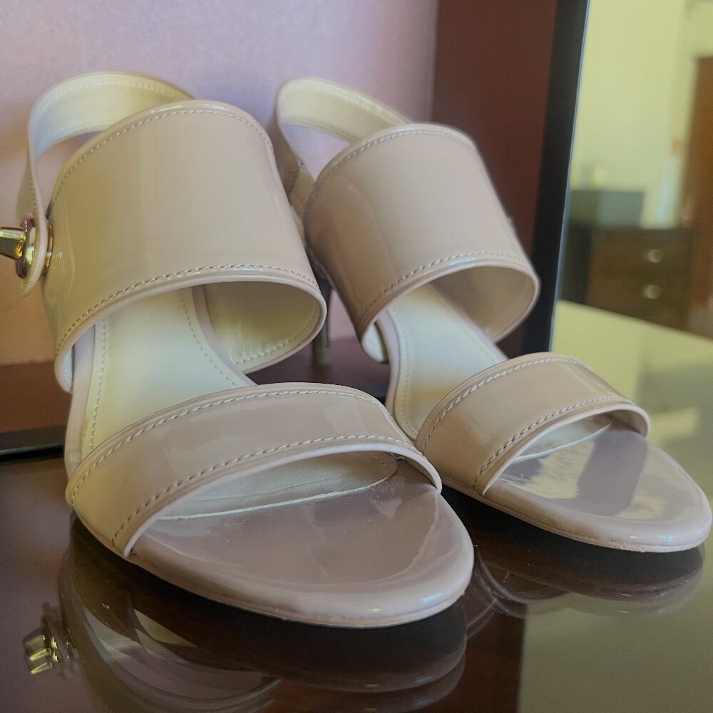 Coach Marla Patent Slingback Heels – Warm Blush, Size 6 (Excellent w/ Box)